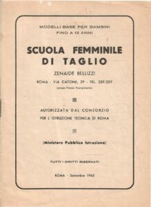 SCUOLA FEMMINILE DI TAGLIO ZENAIDE NELLIZZI MODELLI BASE PER BAMBINI FINO A 13 ANNI