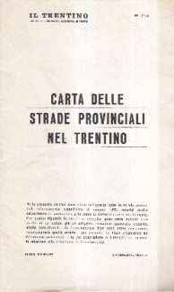 CARTA DELLE STRADE PROVINCIALI NEL TRENTINO