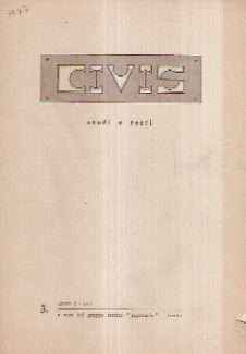 CIVIS -STUDI E TESTI N. 3 ANNO I