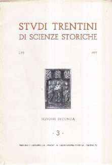 STUDI TRENTINI DI SCIENZE STORICHE - SEZIONE SECONDA N. 3/1977