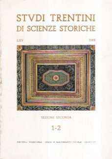 STUDI TRENTINI DI SCIENZE STORICHE 1-2/86 SEZIONE SECONDA