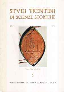 STUDI TRENTINI DI SCIENZE STORICHE 1/87 - SEZIONE PRIMA