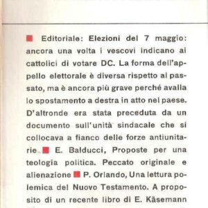 TESTIMONIANZE - QUADERNI MENSILI - ANNATA COMPLETA 1972