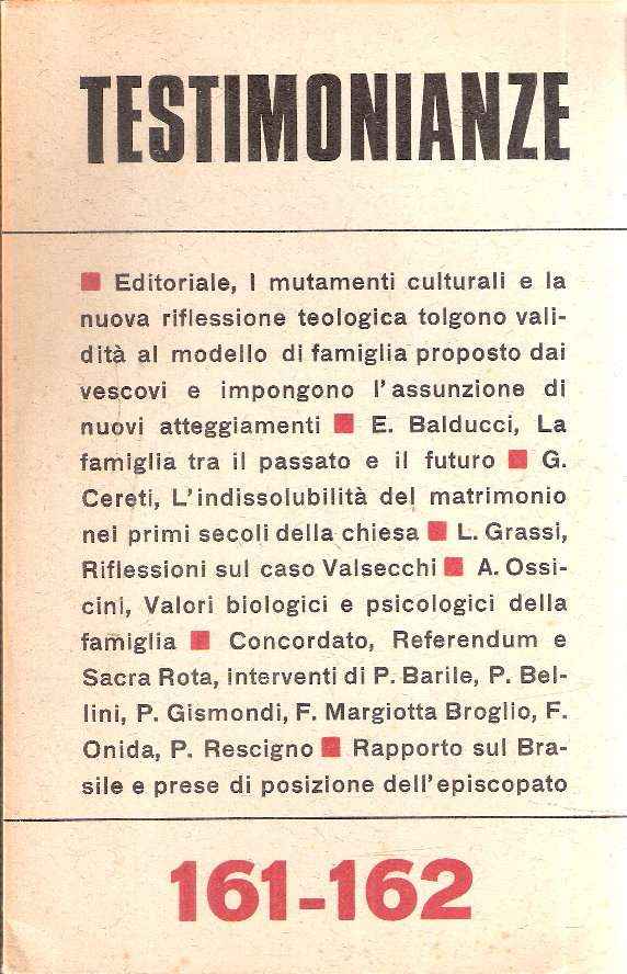 TESTIMONIANZE - QUADERNI MENSILI - ANNATA COMPLETA 1974