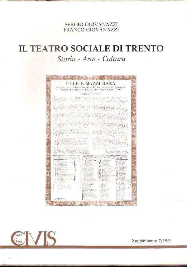 IL TEATRO SOCIALE DI TRENTO STORIA - ARTE - CULTURA