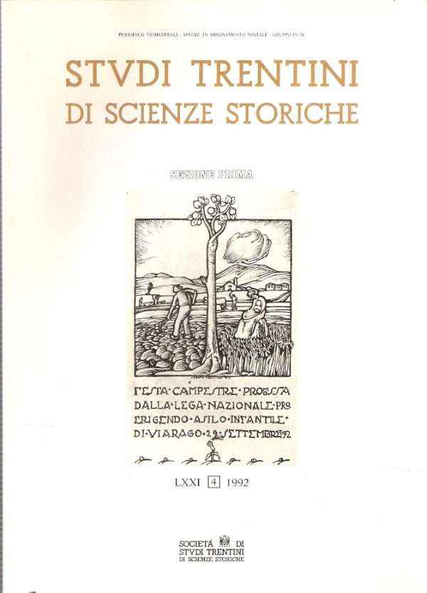 STUDI TRENTINI DI SCIENZE STORICHE LXXI SEZIONE PRIMA