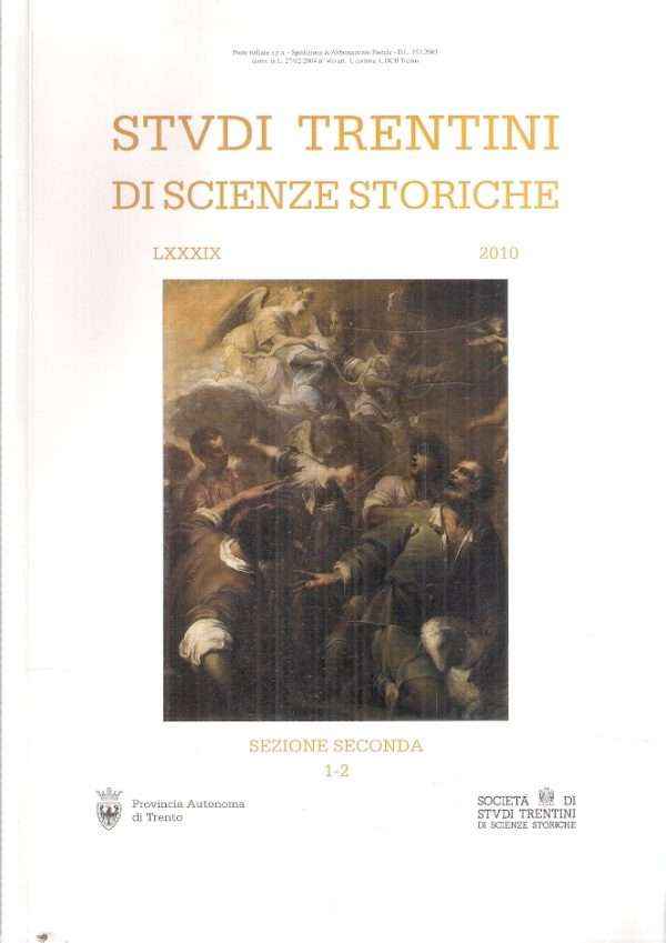 STUDI TRENTINI DI SCIENZE STORICHE LXXXIX SEZIONE SECONDA 1-2