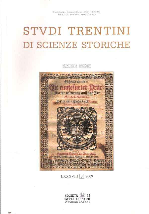 STUDI TRENTINI DI SCIENZE STORICHE LXXXVIII SEZIONE PRIMA