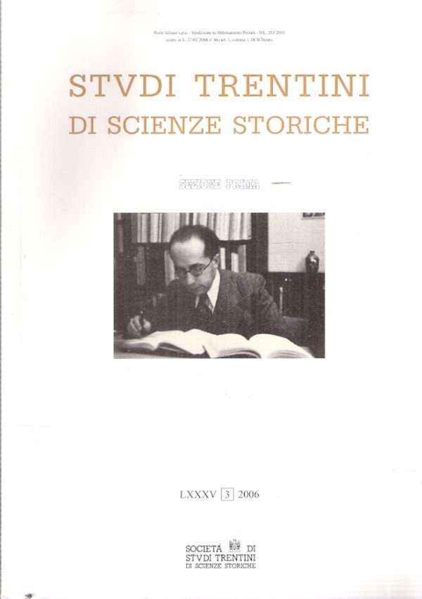 STUDI TRENTINI DI SCIENZE STORICHE LXXXV SEZIONE PRIMA