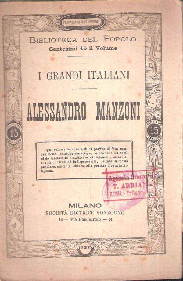 I GRANDI ITALIANI ALESSANDRO MANZONI