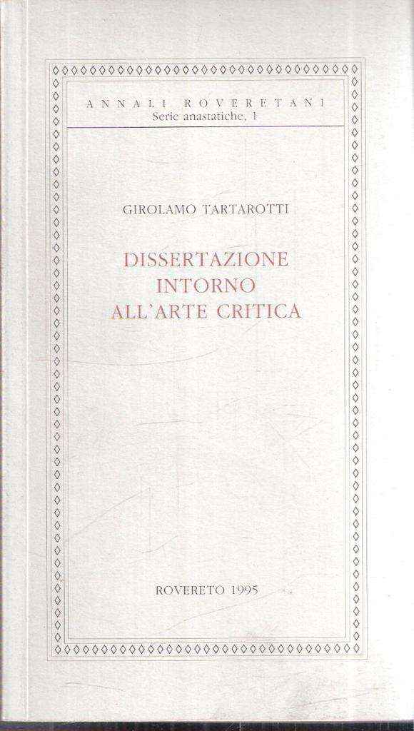DISSERTAZIONE INTORNO ALL'ARTE CRITICA