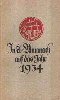 INSEL-ALMANACH AUF DAS JAHR 1934