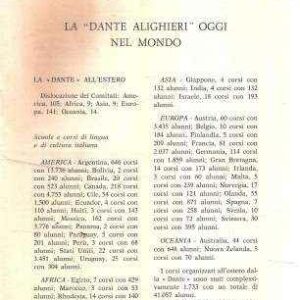 LA DANTE ALIGHIERI OGGI NEL MONDO