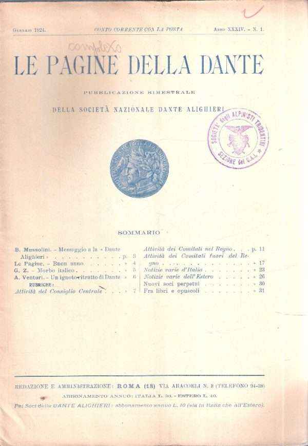 LE PAGINE DELLA DANTE ANNATA COMPLETA 1924