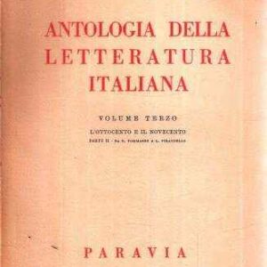 ANTOLOGIA DELLA LETTERATURA ITALIANA VOLUME TERZO