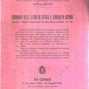 SOMMARIO DELLE LEZIONI DI TATTICA E SERVIZIO IN GUERRA