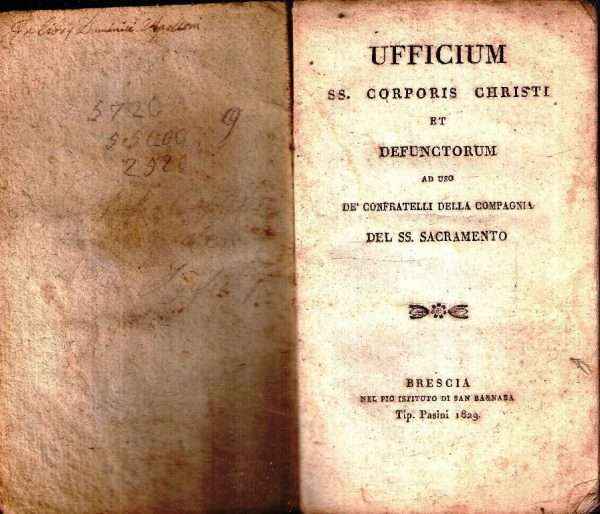 UFFICIUM SS. CORPORIS CHRISTI ET DEFUNCTORUM
