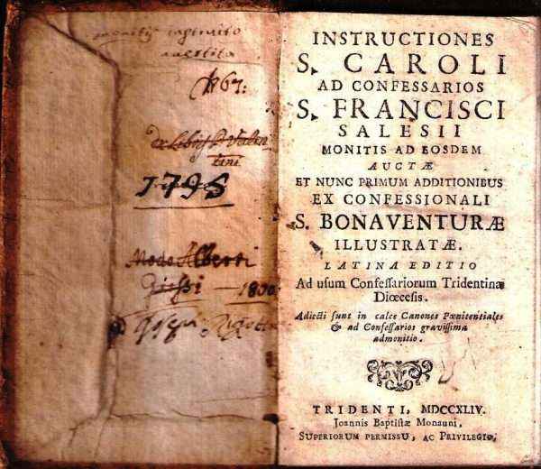 INSTRUCTIONES S. CAROLI AD CONFESSARIOS S. FRANCISCI SALESII MONITIS AD EOSDEM