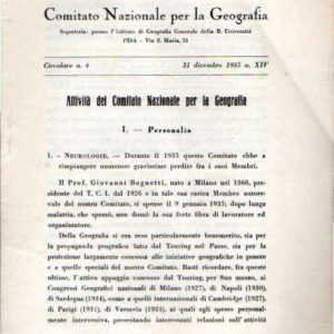 ATTIVITA' DEL COMITATO NAZIONALE PER LA GEOGRAFIA