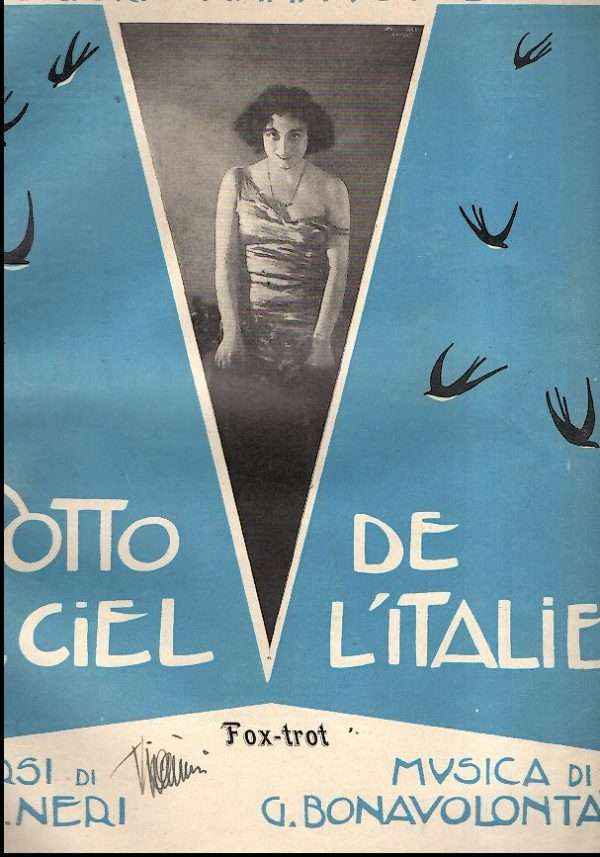 SOTTO IL CIEL DE L'ITALIE FOX-TROT SPARTITO MUSICALE