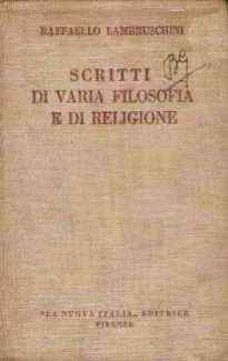 SCRITTI DI VARIA FILOSOFIA E DI RELIGIONE