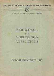 PERSONAL UND VORLESUNGS VERZEICHNIS
